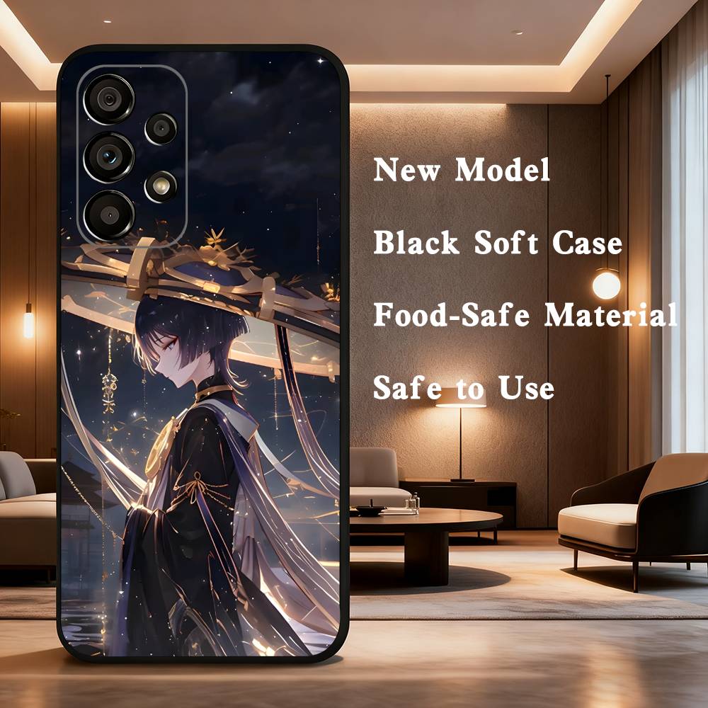 Genshin Impact Wanderer For Samsung Galaxy A73,31,8,9,52,J7,22,Note,72,41,71,53,32,Soft Black Silicone Cover Case