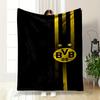 BVB 09 Logo mit Schwarz-Gelben Streifen bedruckte Flanelldecke für Schlafzimmer, Wohnzimmer, Sofa und Nickerchen