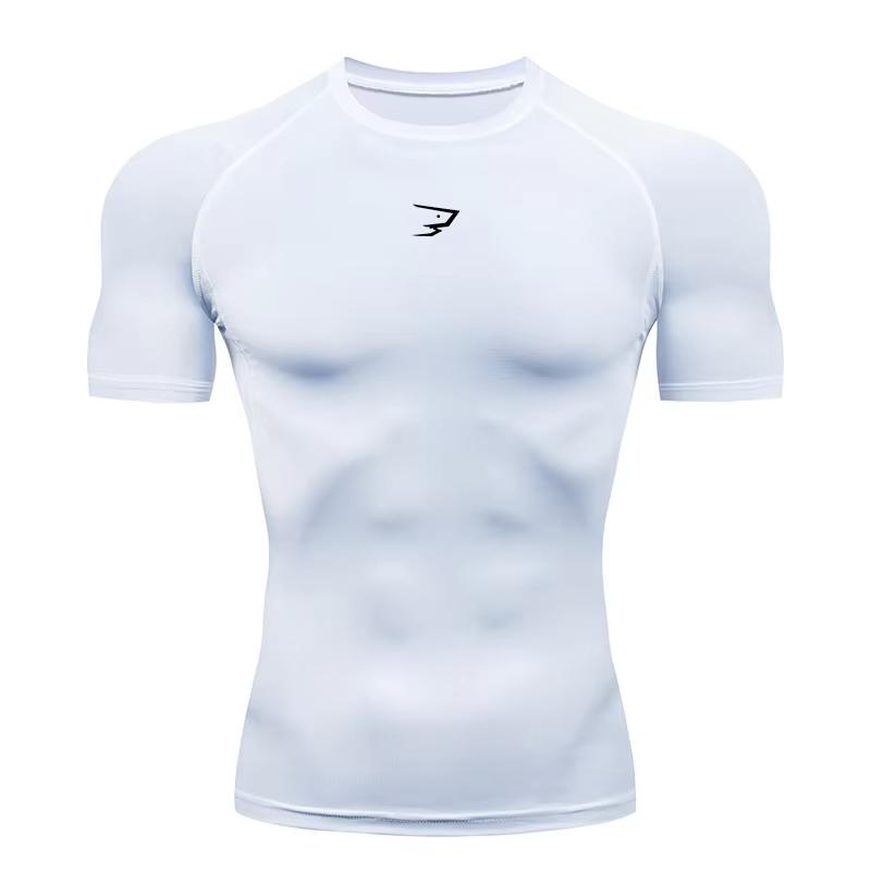 Herren Lauf Kompressions Kurzarm Sport T-Shirts Fitnessstudio Fitness Sportshirts Männlich Jogging Trainingsanzug Homme Athletisches Shirt Oberteile 902
