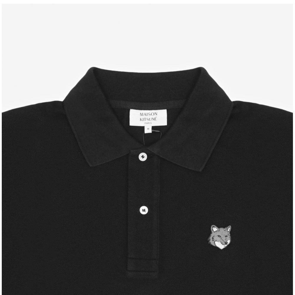 MaiSon KiTSune Grey Fox Head PaTch Polo Men S ShorT Sleeve T ShirT Pm00210kp0001