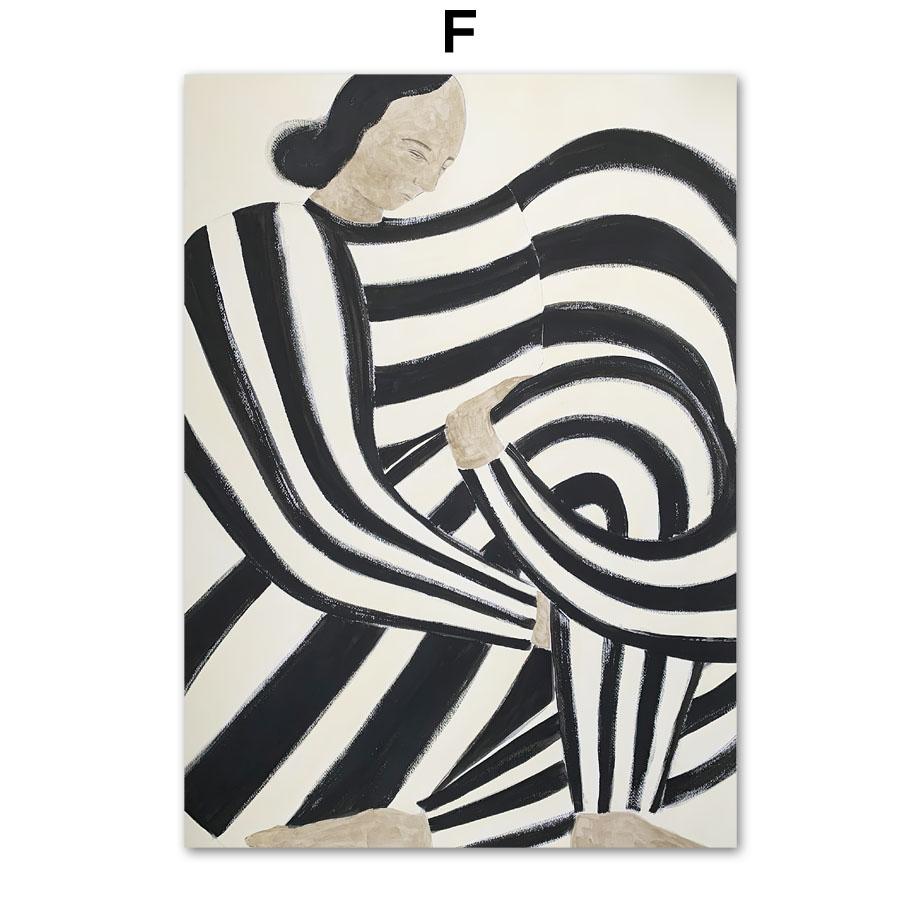 Abstrakt linje Geometrisk färgblock kurva nordiska affischer och tryck Väggkonst Canvasmålning Väggbilder för vardagsrumsinredning