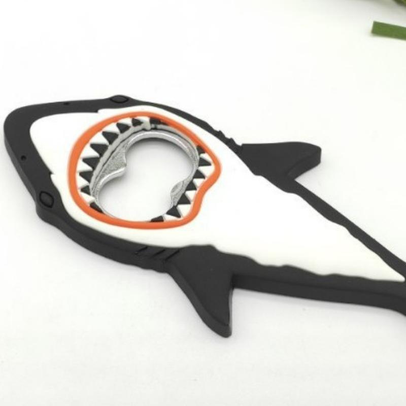 

For PVC Soft Rubber Shark Magnet Beer Opener Fridge Stickers Practical Kitchen Gadgets Bottle Lid Opener Fun Magnetic Bar Tool