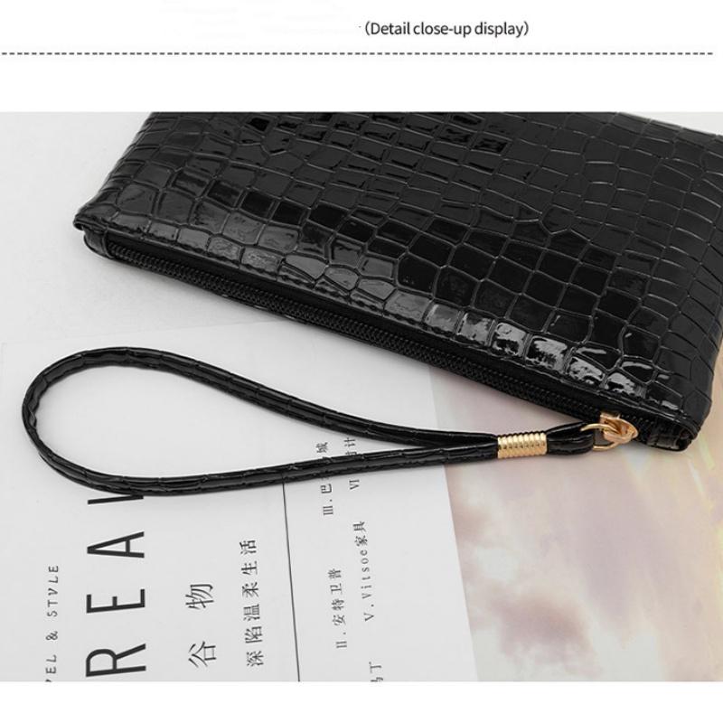 Crocodile Pattern Women Purse Long Zipper Wrist Coin Bag Fashion Pu Leather Ladies Wallets Money Pouch Card Holder Female Clutch