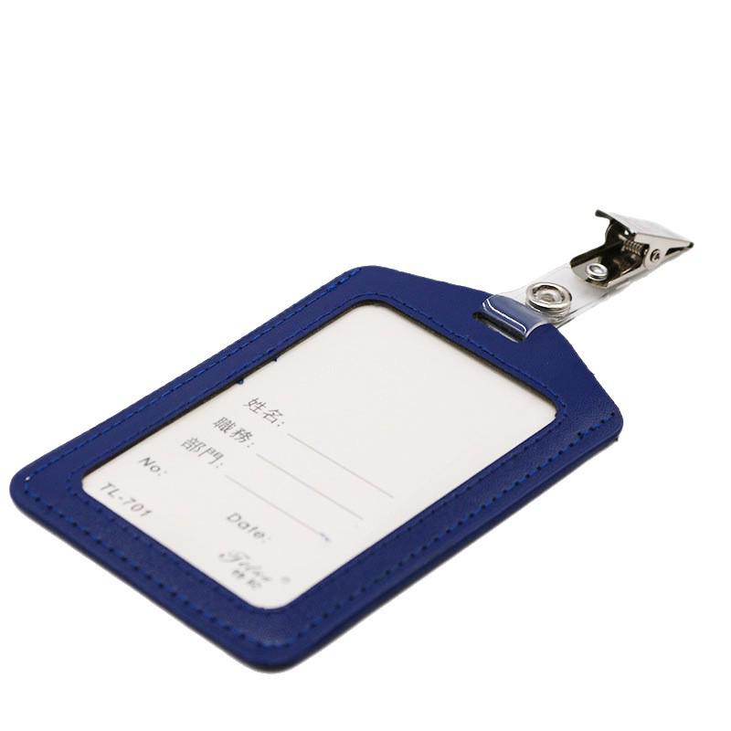 Thickened Plastic ID Card & Name Tag Holder with Metal Clip for Students