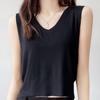 French Solid Color V-Neck Sleeveless Simple Casual Knitted Vest For Women