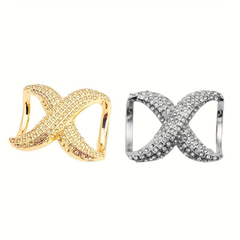 1PC Fashionable High-end Silk Scarf Buckle Ring Corner Knotted Simple Small Scarf Dual-purpose Function Square Scarf Buckle Scarf Buckle Accessories