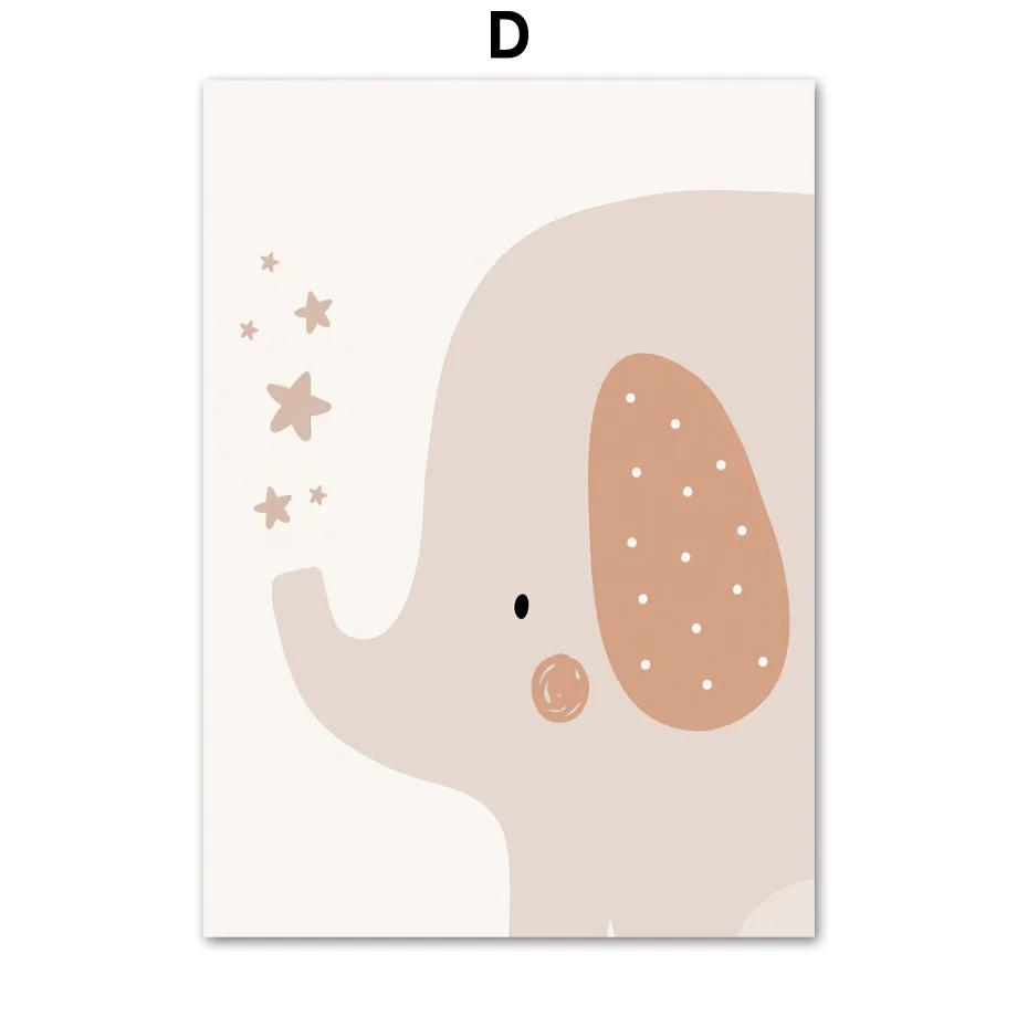 

Бохо Лев Медведь Слон Ракета Кит Алфавит Плакаты и Принты Детская Настенная Живопись Холст Картина Детская Комната Домашний Декор 21x30cm No Framed