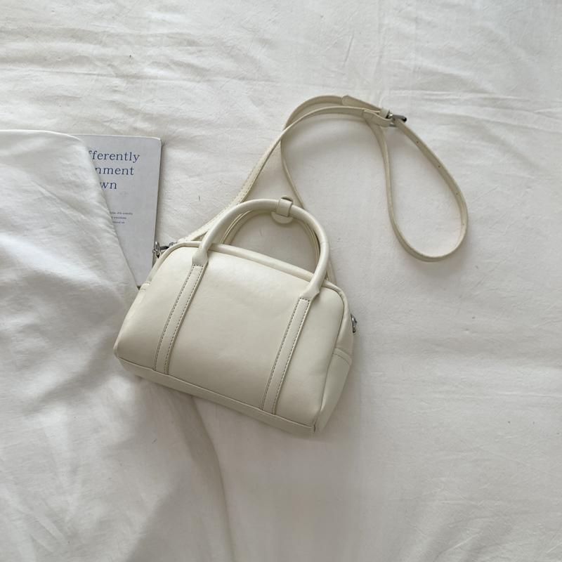 Mini Boston Bag with Dual Top Handles and Detachable Shoulder Strap for Elegant Daily or Evening Use