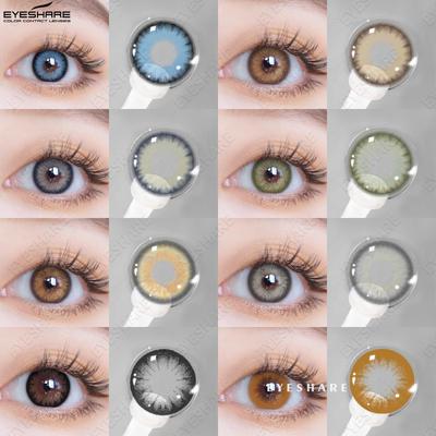 Renkli Kontakt Lensler Göl Mavisi Lensler Kahverengi Doğal Renkli Lensler Çikolata Lensler Yeşil Moda Renkli Lensler 1 Çift