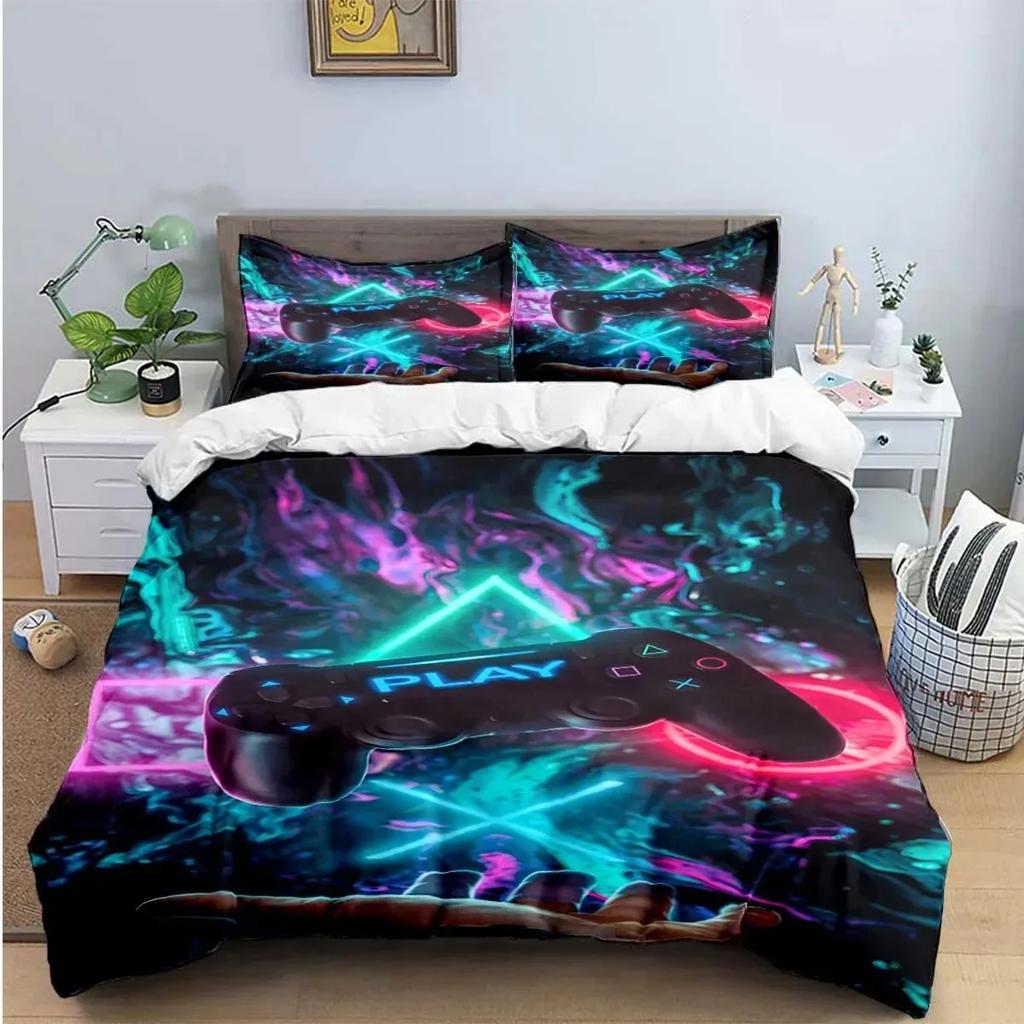 Gamer Controller Print Bedding Sets Exquisite Bed Supplies Set Duvet Cover Bed Comforter Set Bedding Set Luxury Birthday Gift