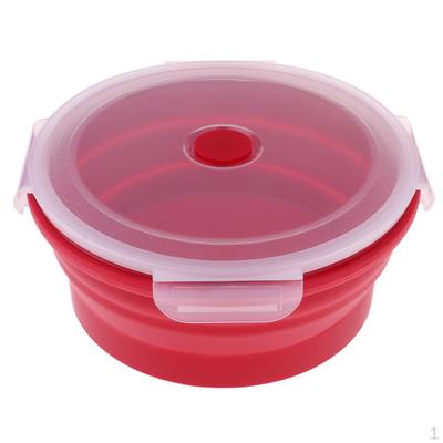 Tampa, Recipiente de Armazenamento Dobrável de Silicone para Piquenique de Camping, Micro-ondas e Freezer