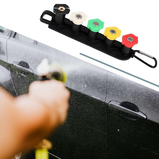 Spray Nozzle Set Pressure Washer Nozzle Tips with Nozzle Holder Universal Quick Connect Metal Nozzles Kit for Watering Plants Washing Cars
