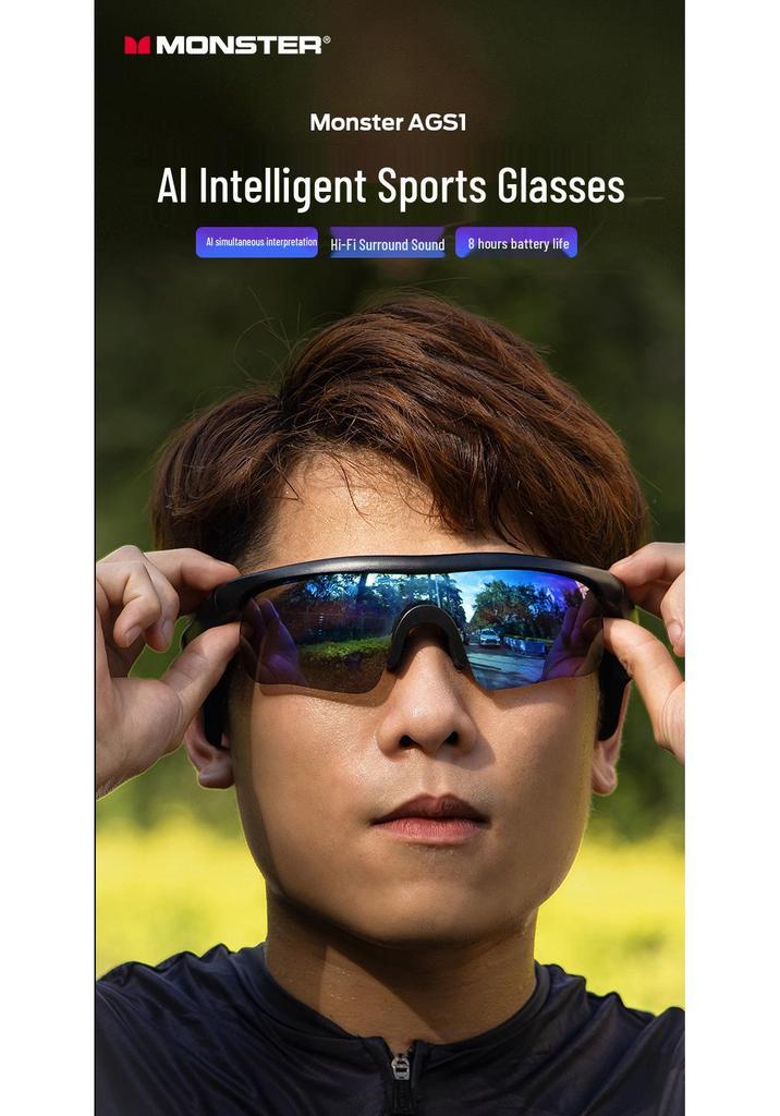 Monster Cycling Bluetooth Smart Audio Sunglasses AGS1 Earphones for Outdoor Sports and Running
