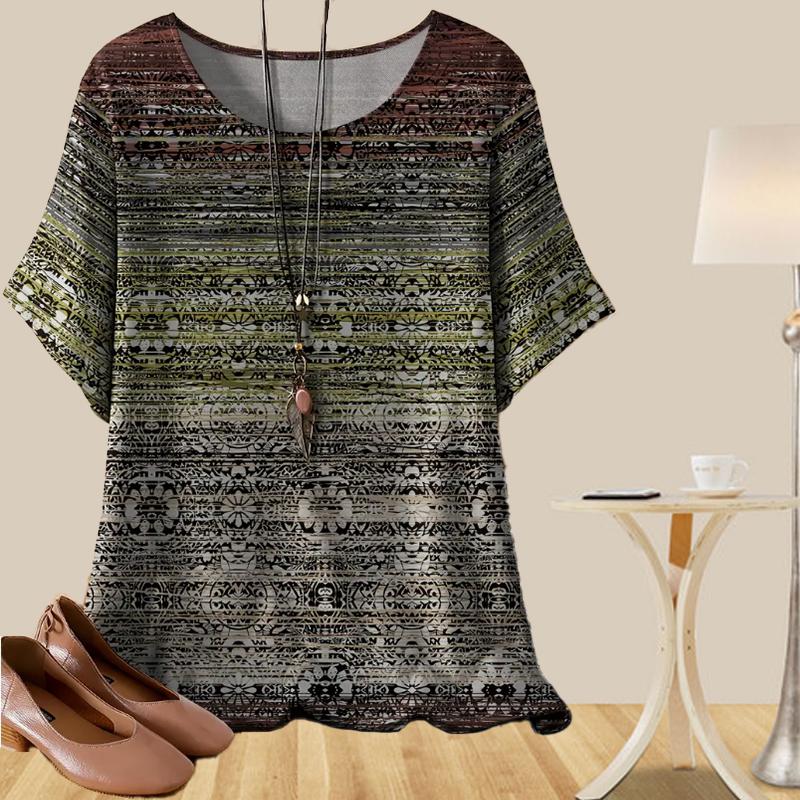 

Женская повседневная свободная весенняя рубашка, женские топы с коротким рукавом и цветочным принтом 8XL зелёный