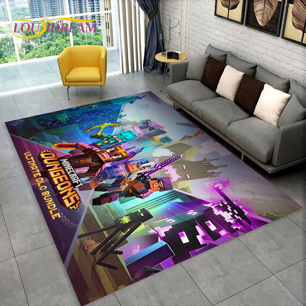 3D MC Sandbox Games Gamer Cartoon Area Rug,Carpet Rug for Living Room Bedroom Sofa Doormat Decoration,kids Non-slip Floor Mat