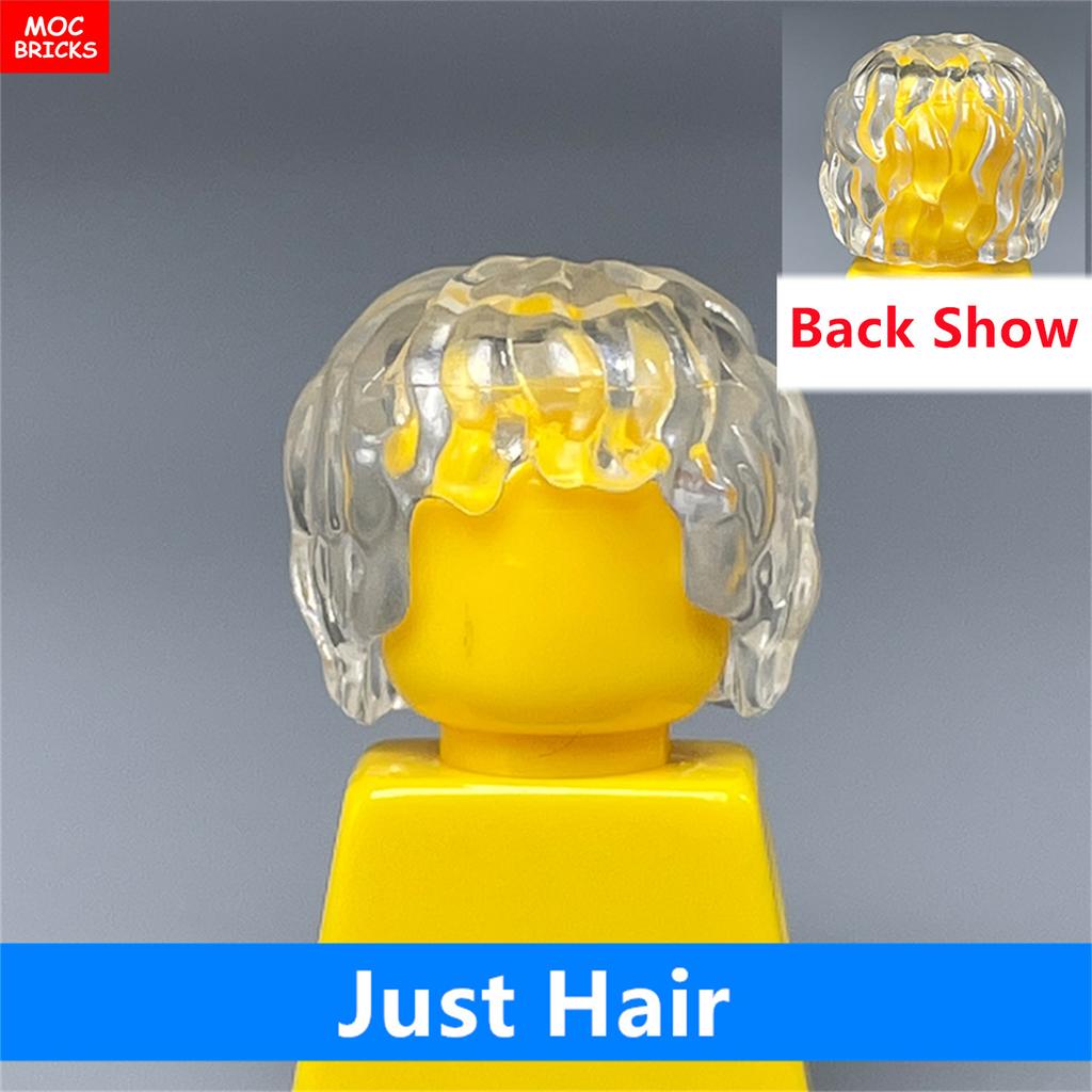 MOC Bricks 4cm Figure Body Wear Male Boy Fire Brown Hairs Assembled Building Blocks Educatinal Plastic Toys
