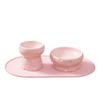 Large Diameter Elevated Cat Bowl Anti-knock Anti-spill Neck Protection Bowl Cheese Shape Ceramic Pet Food Bowl