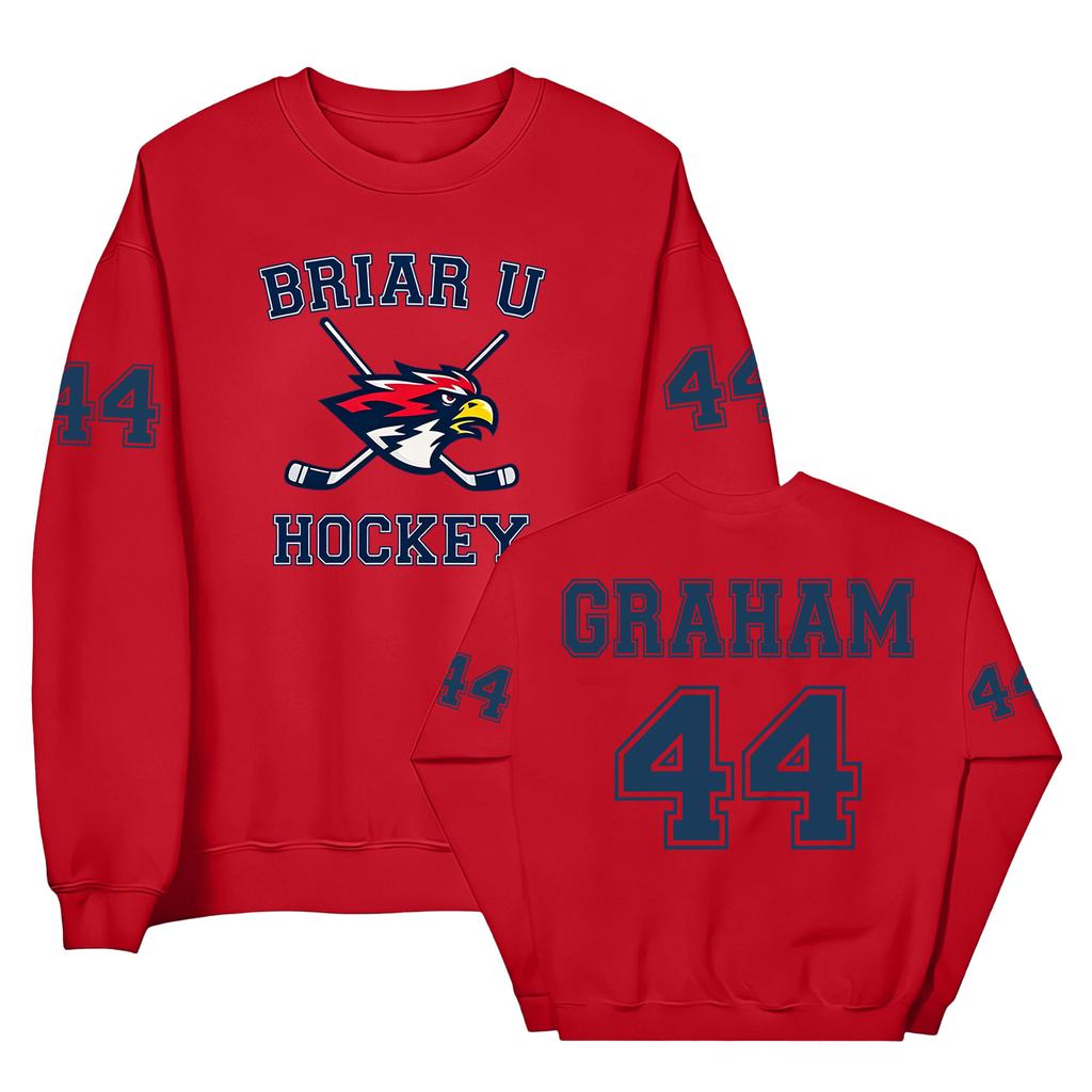 Crewneck Sweatshirt with Graphic Lettering and Sports Emblem Pullover for Casual Wear Comfortable Fit and Durable Fabric