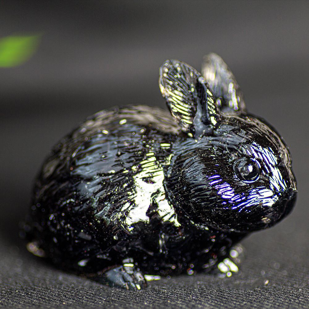 Natural Crystal Resin Bunny Figurine For Home Decor And Gift Giving
