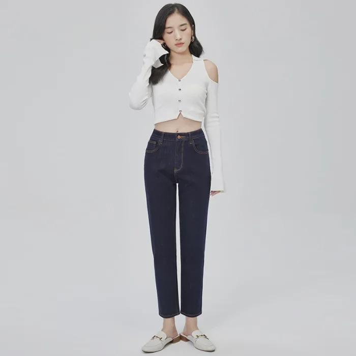 

Шикарные джинсы-сигареты с высокой талией 2024 года 27