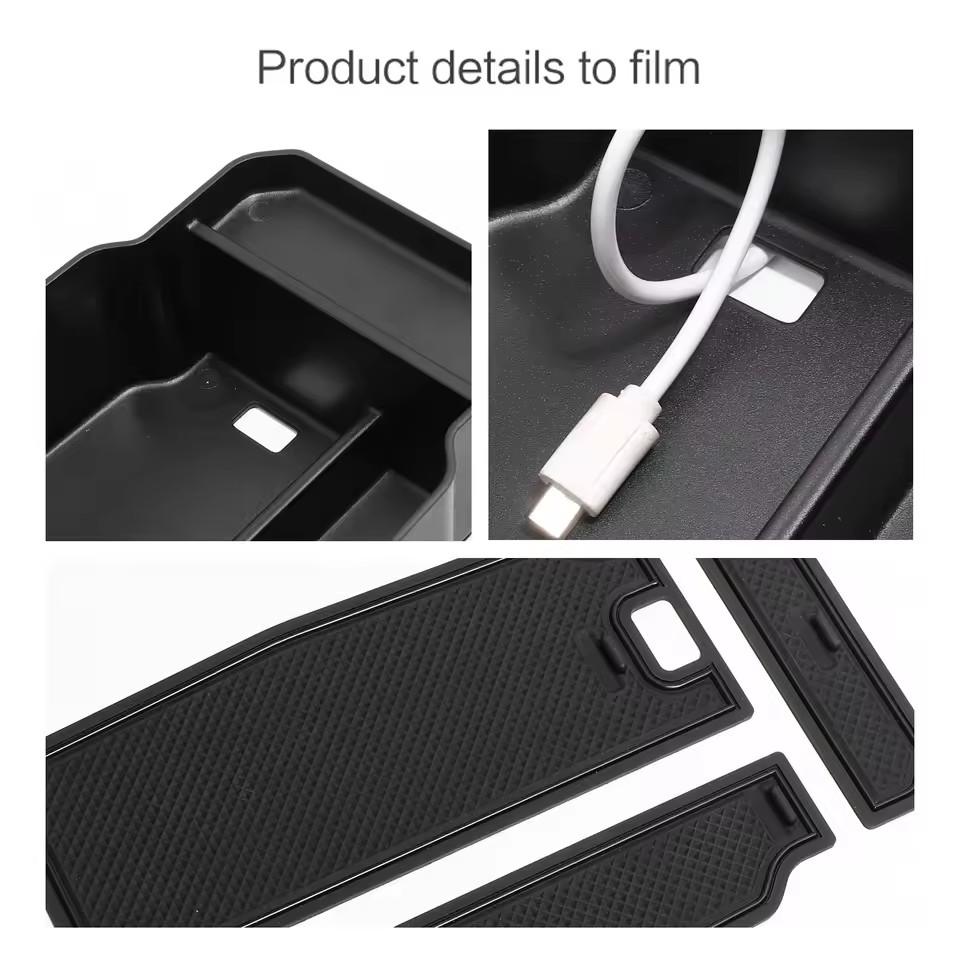 For Mazda CX-50 2025 Center Console Armrest Box Central Storage Tray Organizer Tidying Car Interior Accessories Black
