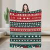Warm Blanket Girls Boys Picnic Reindeer And Snowflake Christmas Throw Blanket Flannel Bedspread For Home Decor Sofa Bed Cover