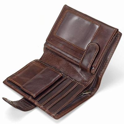 New Vintage Men's Short Vertical Wallet 100% Genuine Cowhide Leather Coin Purse Large Capacity Credit Card Holder with Multi Card Slots for Daily Use