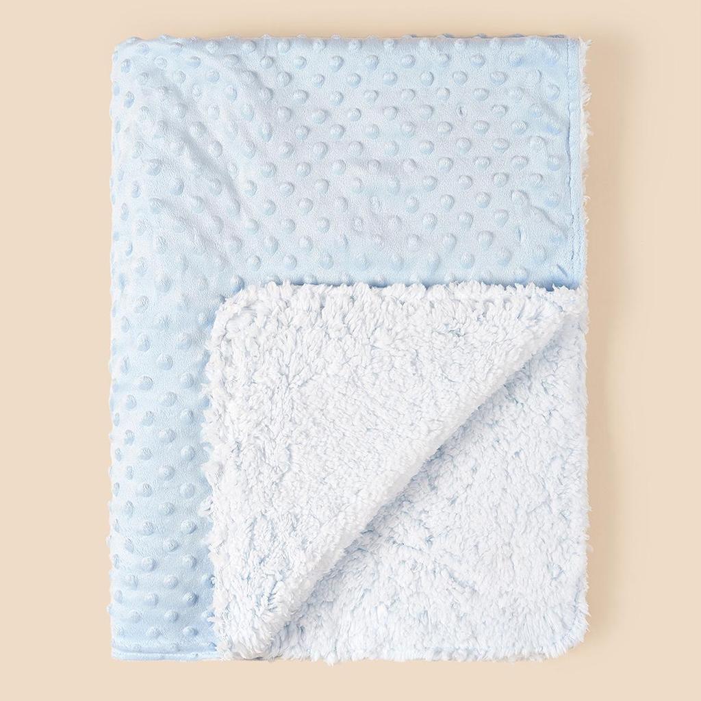 Spring & Autumn Velvet Lambswool Baby Swaddle Blanket - Double-Layer, Foldable & Thickened for Comfort and Warmth