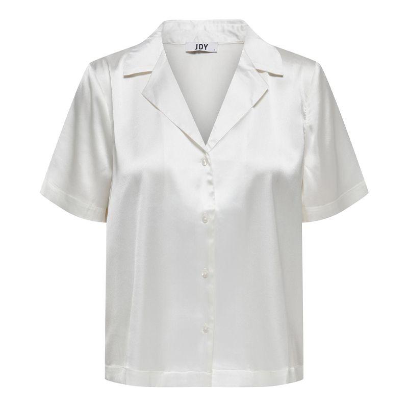 

Женская атласная рубашка с короткими рукавами и V-образным вырезом JDY