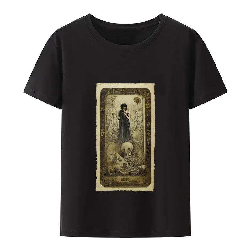 Short-sleev Black White Print Tee Creative Fashion BCrewneck Casual Tops Classic Dream of Endless The Sandman Modal T-Shirt