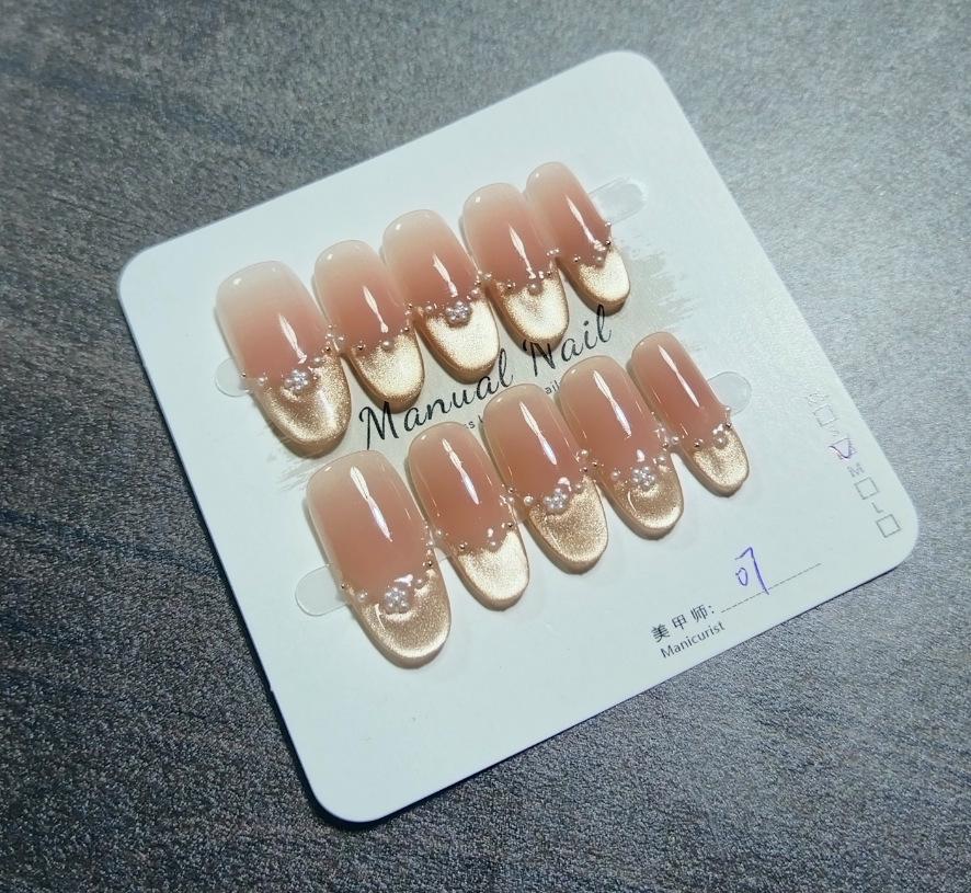 Handcrafted Short Wearable Nail Art Stickers - High-End Boutique False Nails