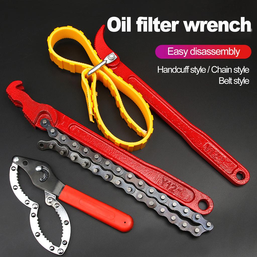 Adjustable Strap Opener Chain Oil Filter Belt Wrench Puller Spanner Cartridge Disassembly Repair Tool Motorcycle Car Accessories