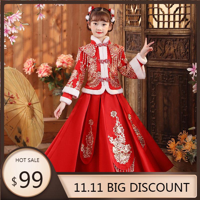 

Ханьфу девочка китайский стиль ткань летнее платье Антикварный костюм Тан супер костюм феи платье маленькая девочка русалка принцесса юбка нижнее белье