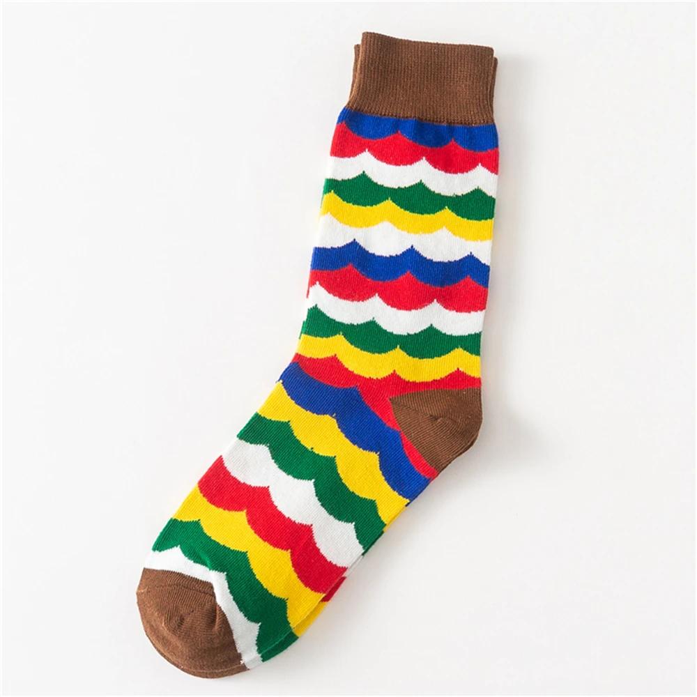 Bunte Streifen Kunst Socken für Herren Wintermode Regenbogenstreifen Zebra Muster Business Crew Unisex Dropship