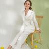 Cotton Princess Lace V-Neck Plus Size Pajama Set with Long Sleeves