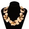 Punk Pleated Leaf Necklace Personality Exaggerated Ginkgo Leaf Petals Retro Collar Women's Jewelry