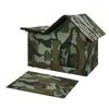 Insulated Outdoor Cat House Waterproofing Large Space Foldable Cat Bed Kitty Shelter for Garage Porch Barn Outdoor Cat