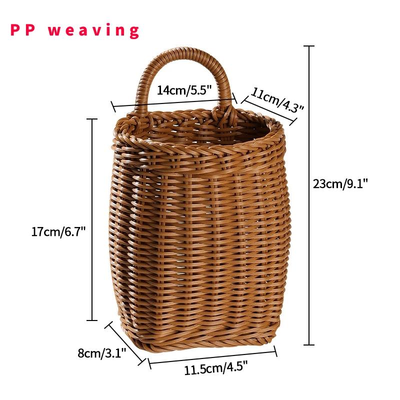 

Прочная кухонная корзина для хранения, плетеные подвесные корзины для гостиной, органайзер для фруктов и всякой всячины, домашний декор, плетеные вручную корзины