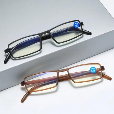 Klassische quadratische TR90-Rahmen Lesebrille Herren Alterssichtigkeit Dioptrie Computer Weitsicht Brille +1.0 +1.5 +2.0