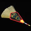 Tantric Tibetan Wamba Pot Decoration Buddhism Peacock Eye Exquisite Feather Satin Bumba Hand Fan Desktop Home Gift Collectibles