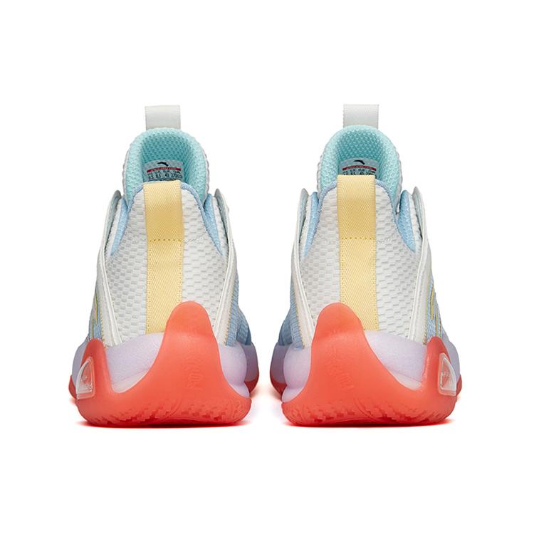 New Anta Cement Bubble 2.0 Slip Resistant Low Top Performance Basketball Shoes White Blue Jelly On Top Blue 112221610-5