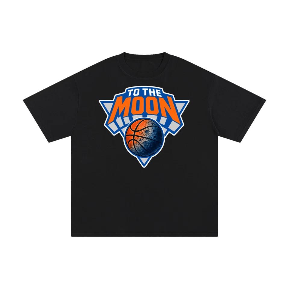 New York Knicks Basketball "To The Moon" T-Shirt NYC Double Sided Tee