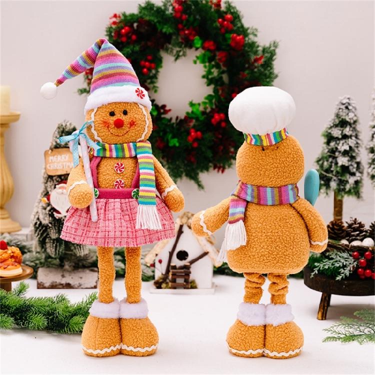 Extendable Colorful Gingerbreads Man Colorful Gingerbreads Man Christmas Window Doll Ornament for Holiday Decoration