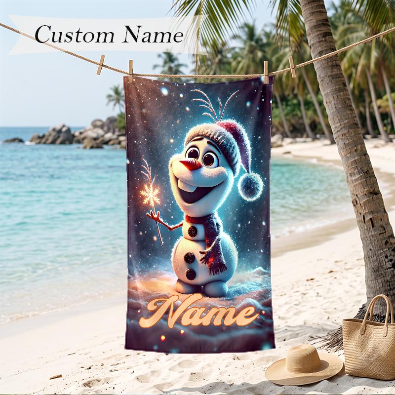 Christmas atmosphere Custom Name Printed Beach Towel Personalized Soft Towel For Swimming Beach Travel