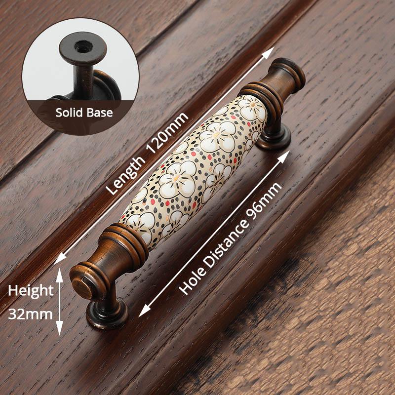 KAK Antique Bronze Ceramic Cabinet Handles Vintage Drawer Knobs Wardrobe Door Handles European Furniture Handle Hardware