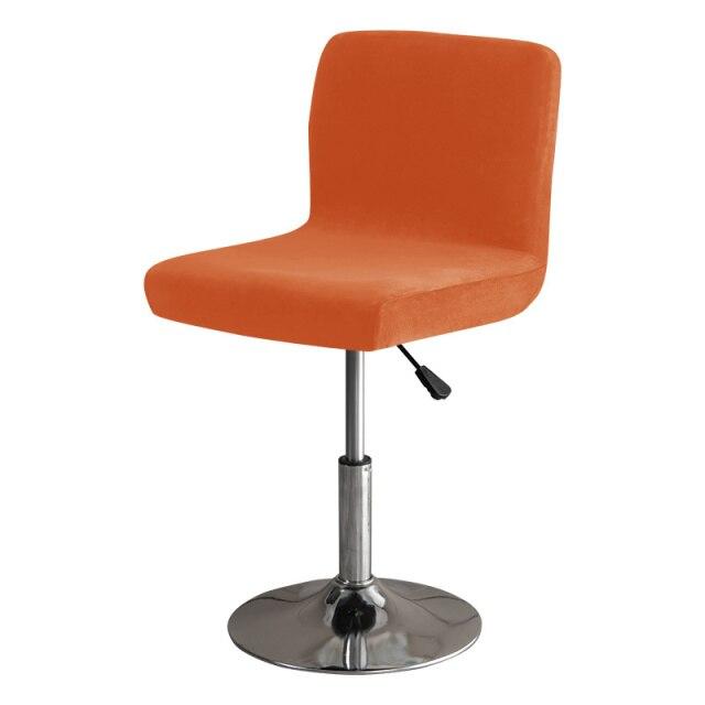 Bar Stool Chair Cover Velvet Low Back Chair Seat Case Elastic Rotating Lift Chair Cover Solid Color Dining Protector Covers