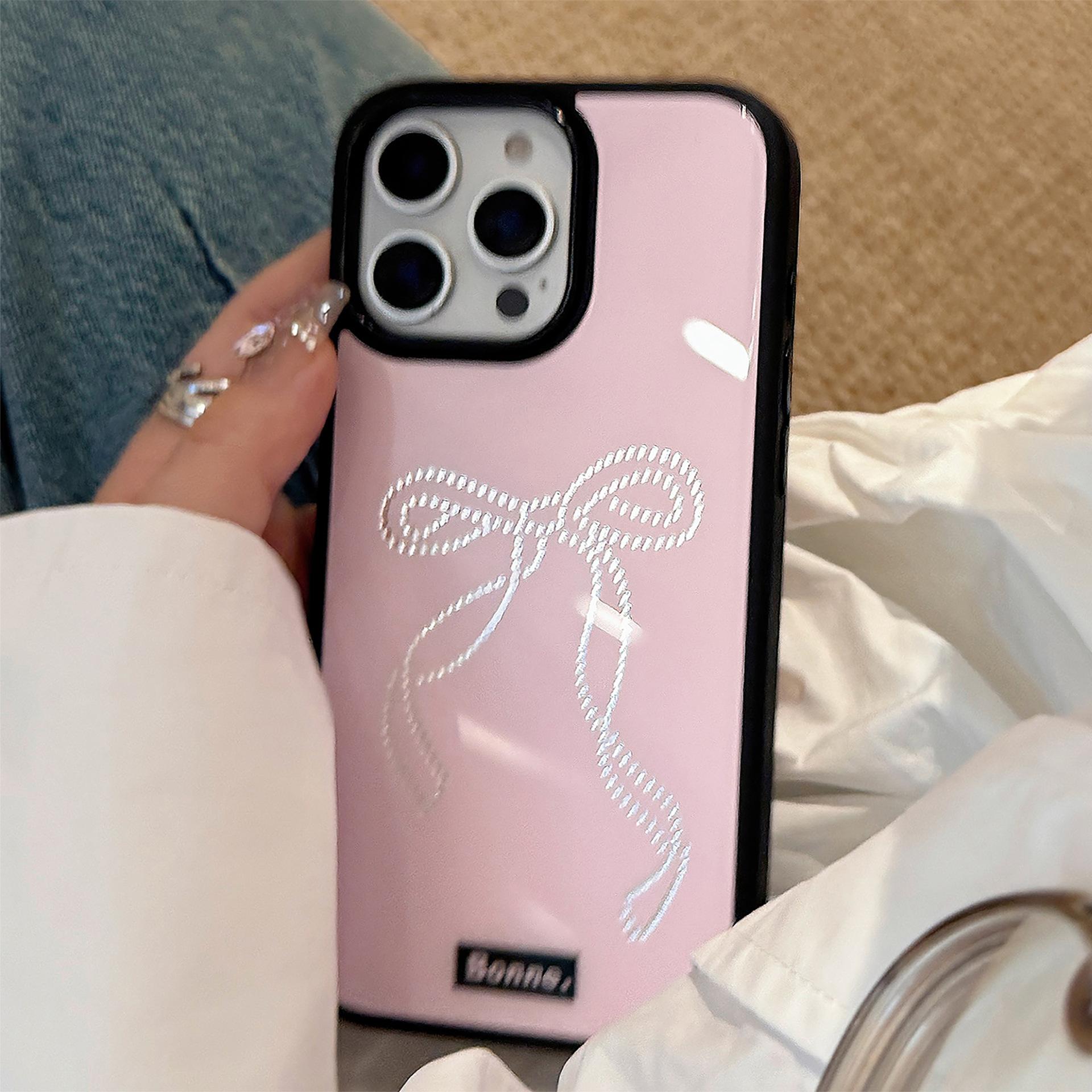 

Gilded Ins Sweet and Cool Style for Iphone16 for Apple 17pro Max Mobile Phone Case Bow 12/12pro