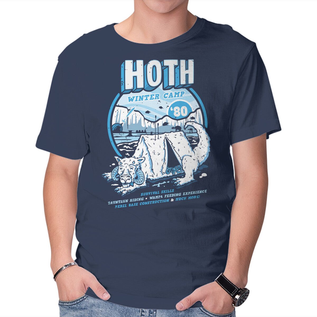 Unisex Crew Neck T-Shirt Hoth Winter Camp Graphic Short Sleeve Casual Tee XXXL