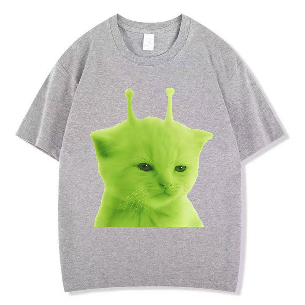 Funny Cat Meme T Shirts Unisexs Women Casual Cotton Vintage Tshirt Fashion Short Sleeve Oversized Harajuku Tshirts Streetwear
