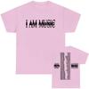 T-shirts de Algodão de Verão Eu Sou Música Estampa Camiseta Manga Curta Gola O para Homens Mulheres Grunge Hip Hop Tops